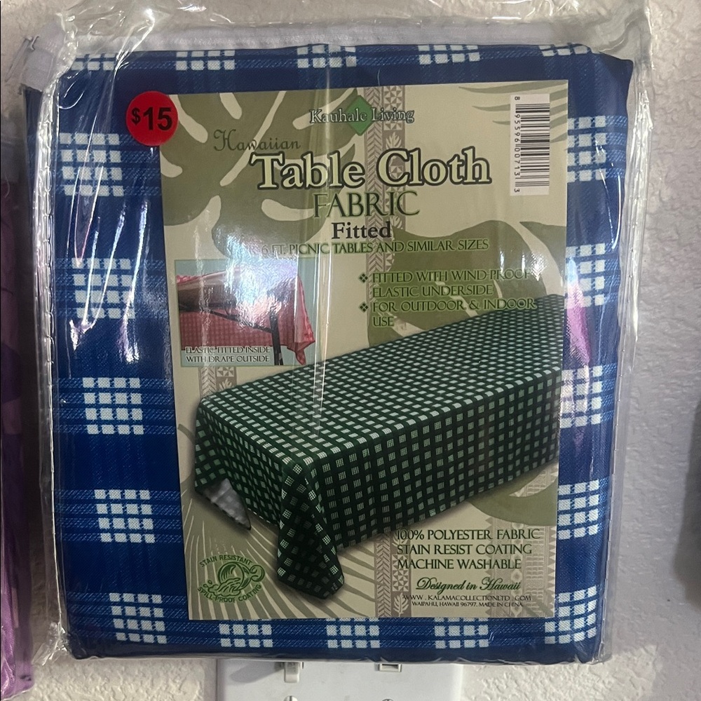 Blue and White Plaid Tablecloth